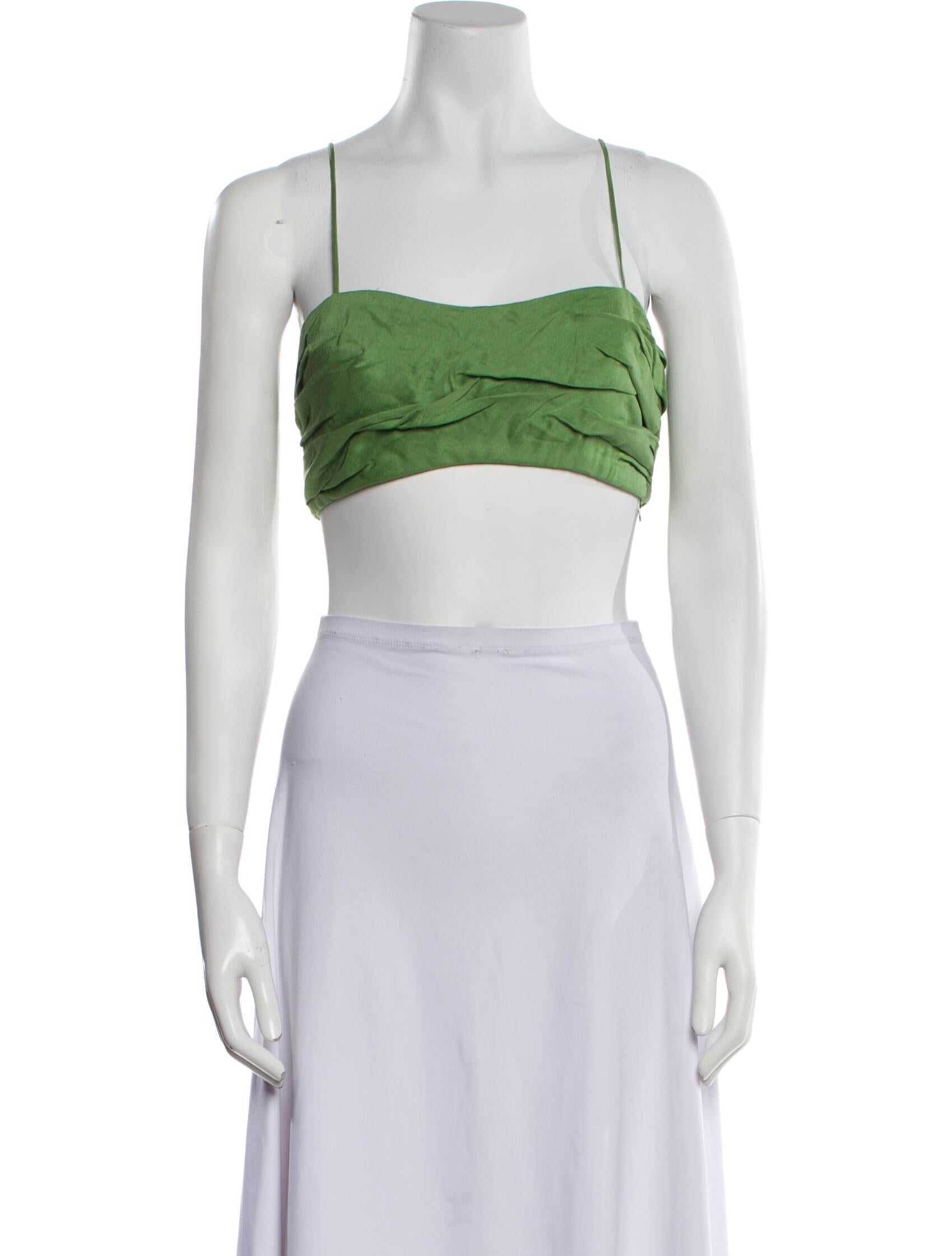 Aje Linen Square Neckline Crop Top
