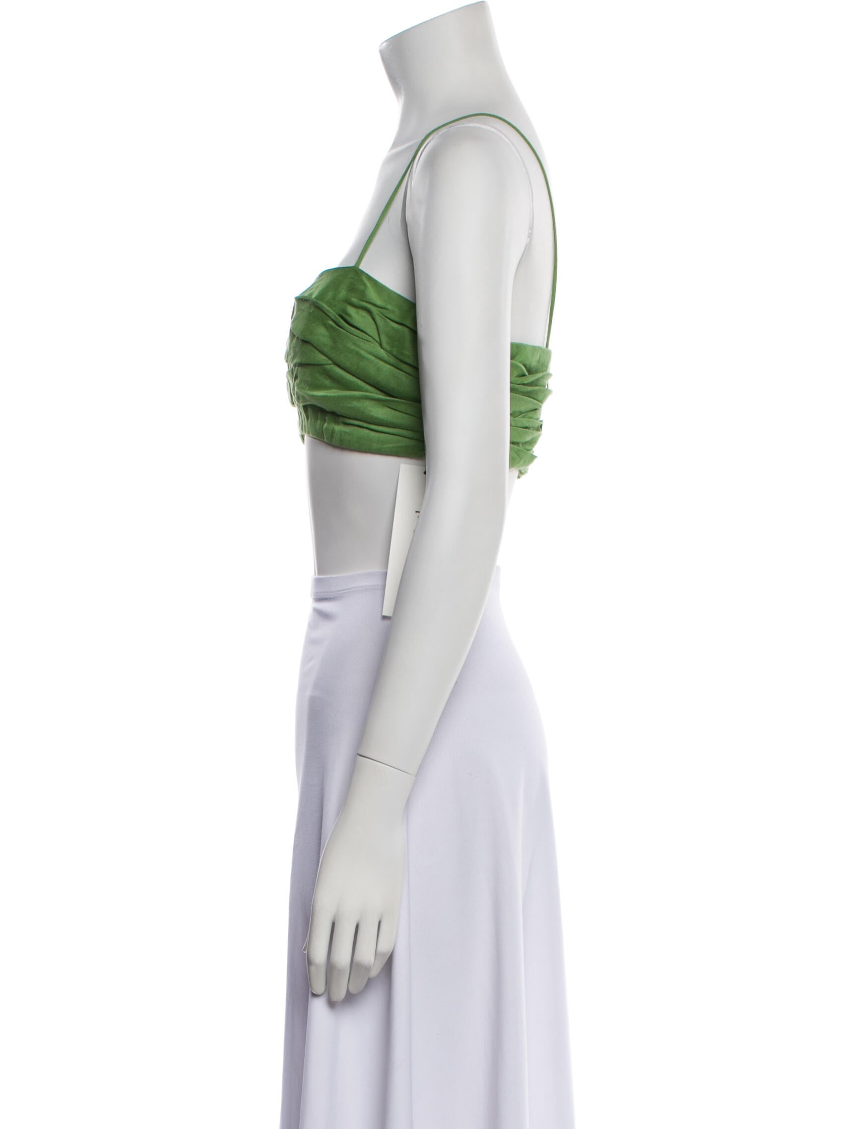 Aje Linen Square Neckline Crop Top