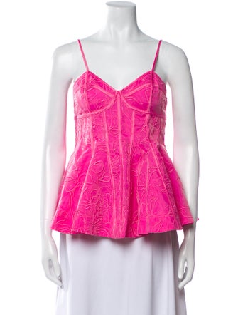 Aje Patterned V-Neck Top