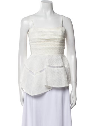 Aje Linen Square Neckline Top