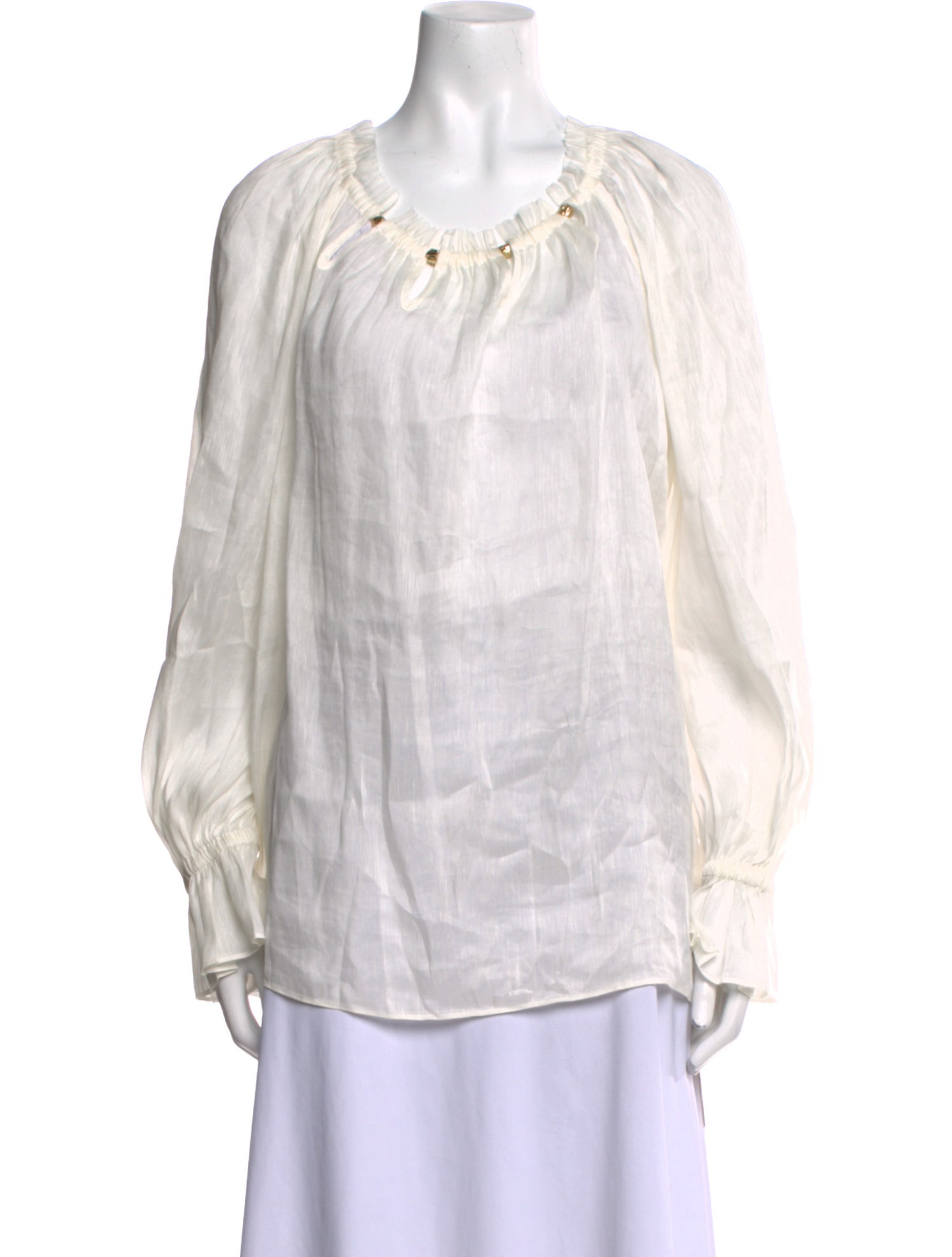 Aje Linen Scoop Neck Blouse