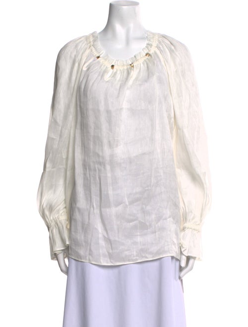 Aje Linen Scoop Neck Blouse