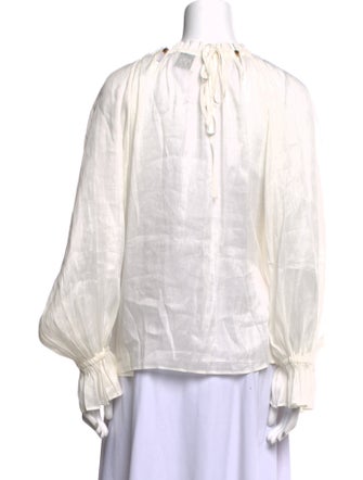 Aje Linen Scoop Neck Blouse