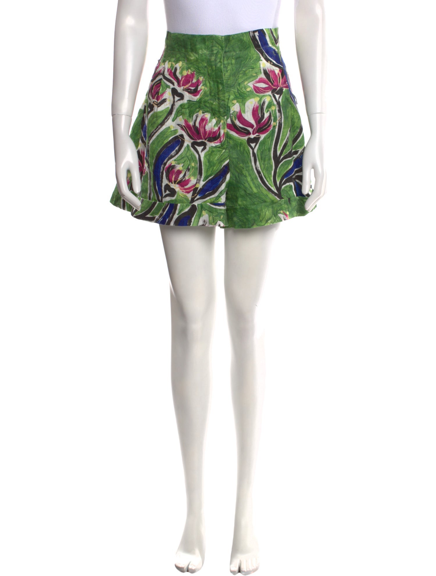 Aje Floral Print Mini Shorts