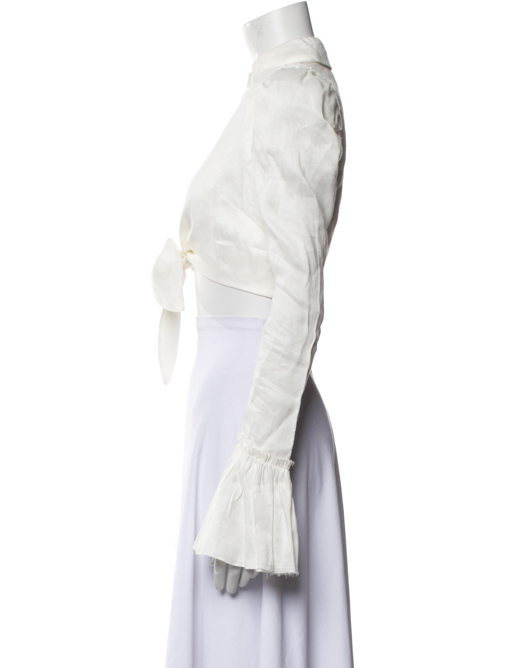 Aje Linen V-Neck Crop Top