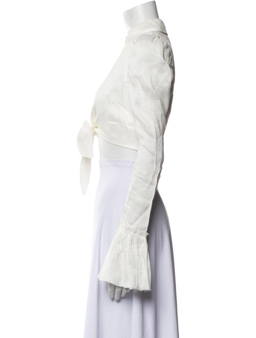 Aje Linen V-Neck Crop Top