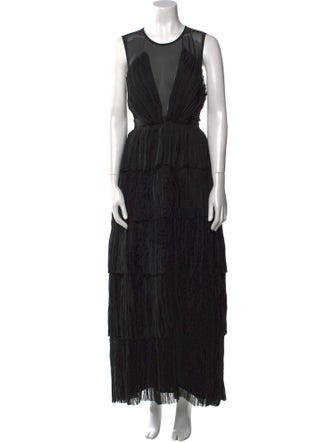 Aje Scoop Neck Midi Length Dress