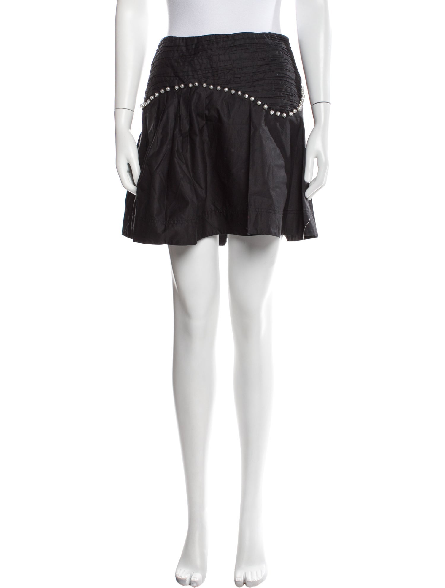 Aje Raw-Edge Trim Knee-Length Skirt