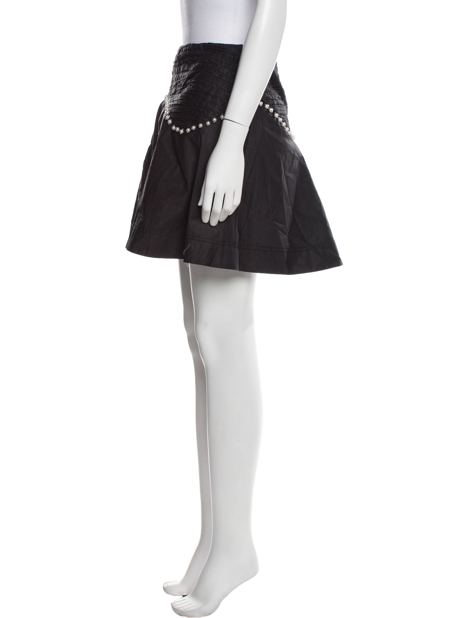 Aje Raw-Edge Trim Knee-Length Skirt