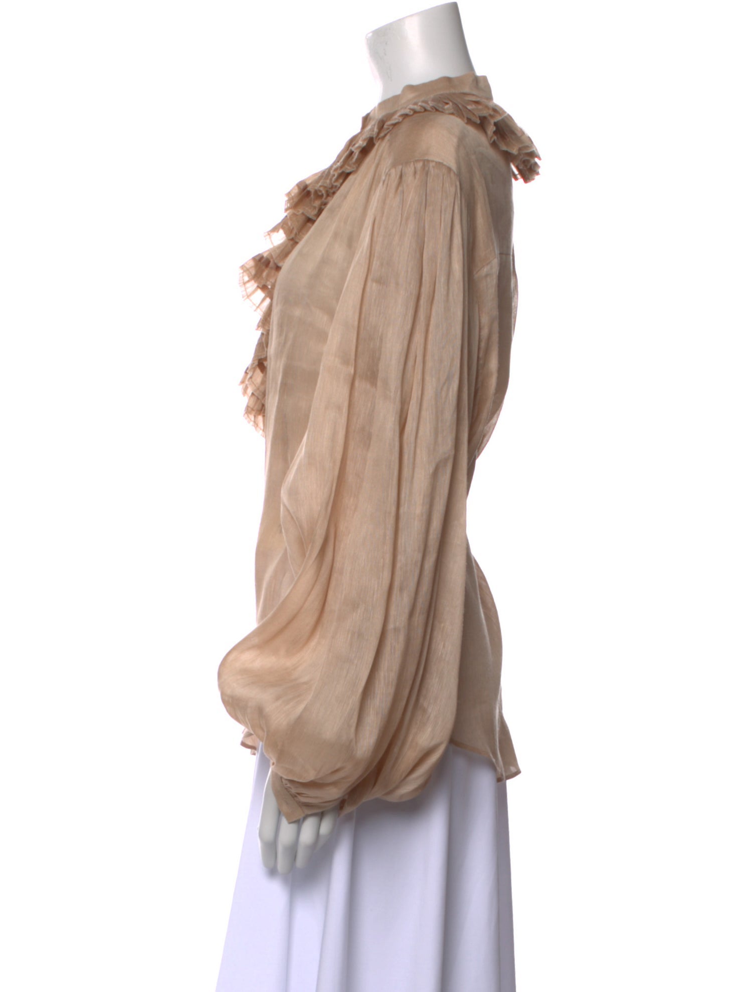 Aje Linen Mock Neck Blouse