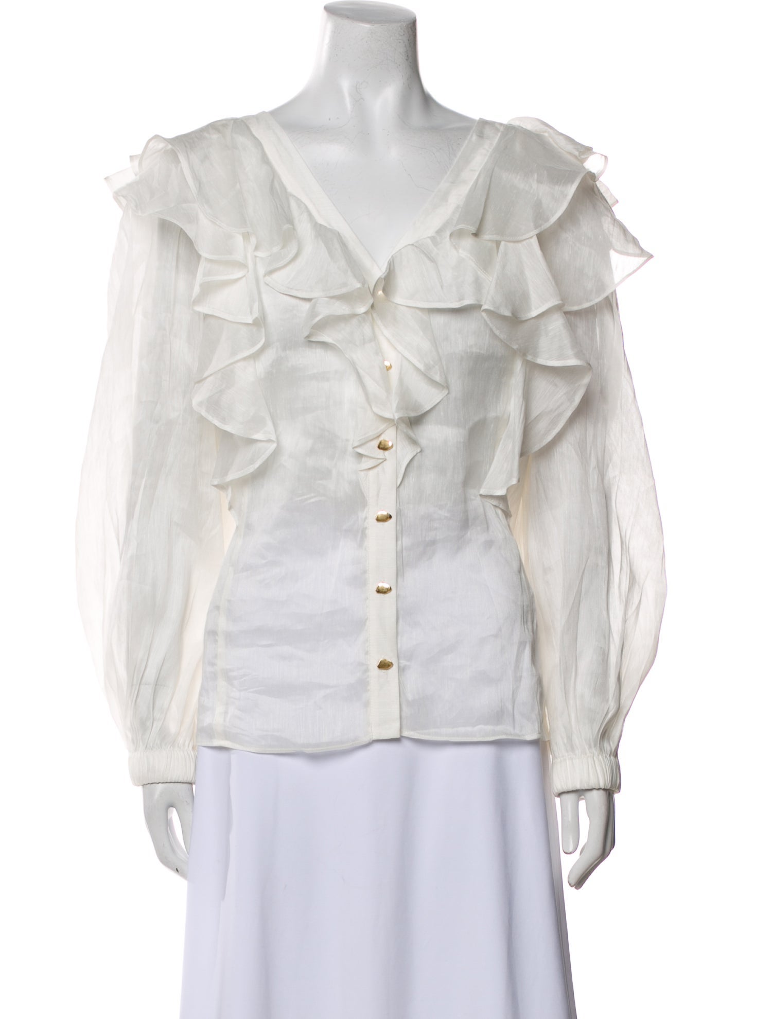 Aje Linen V-Neck Button-Up Top w/ Tags