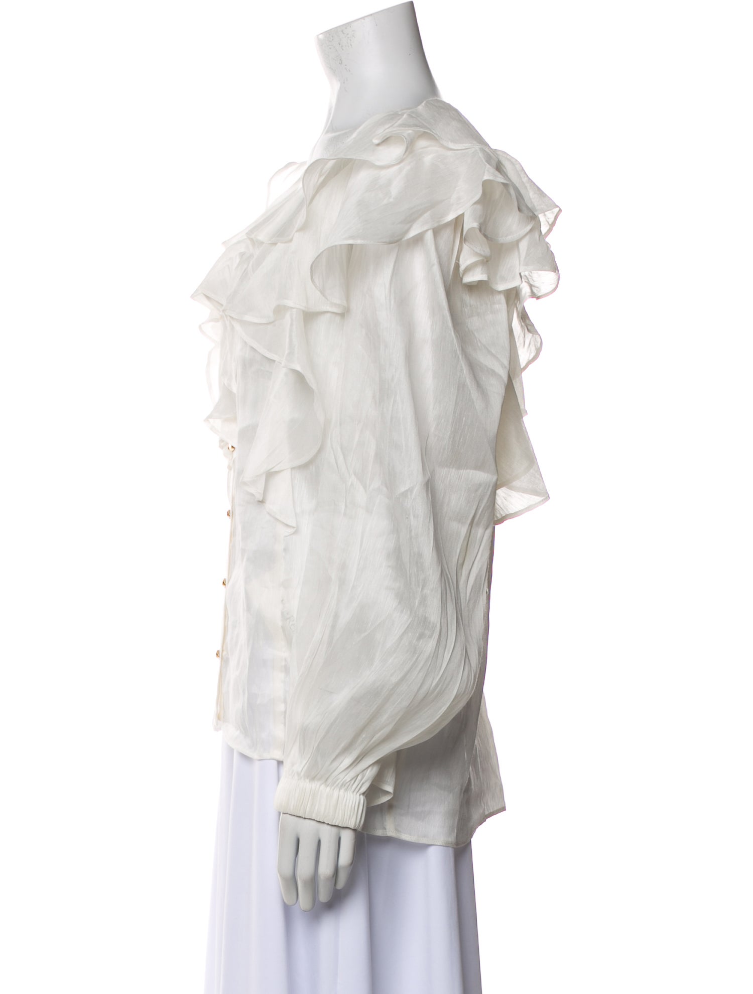 Aje Linen V-Neck Button-Up Top w/ Tags