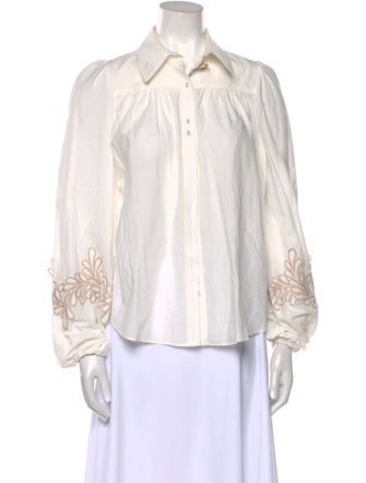 Aje Long Sleeve Button-Up Top