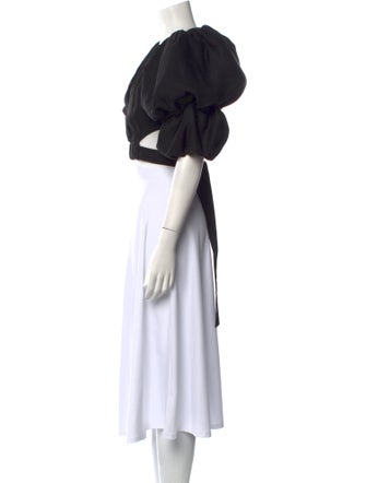 Aje V-Neck Three-Quarter Sleeve Crop Top