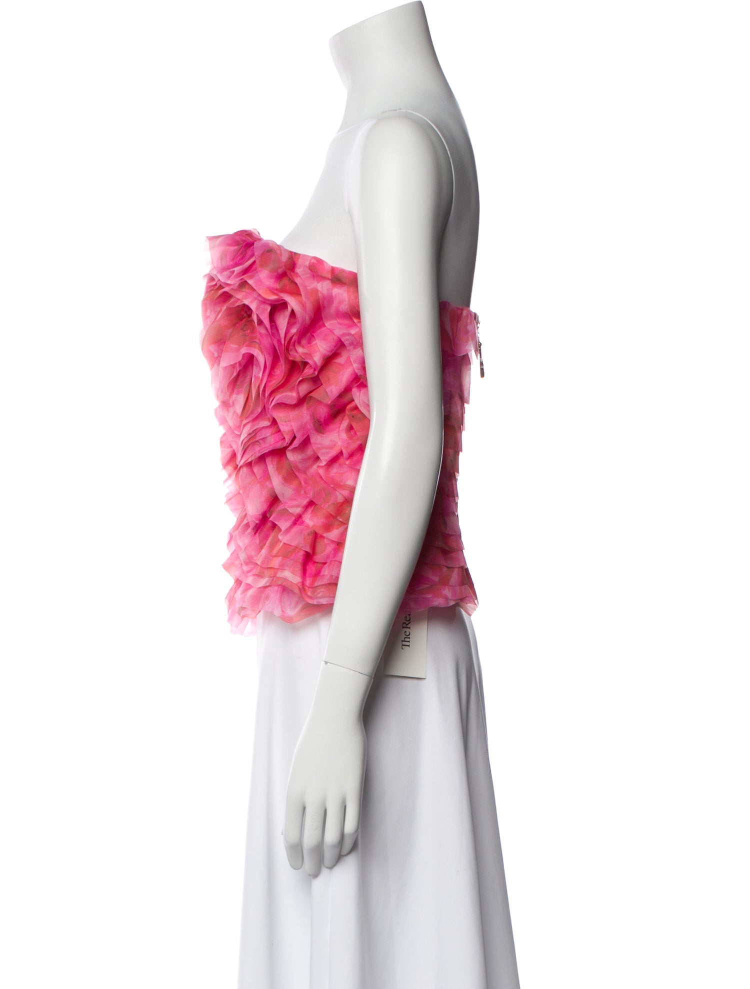 Aje Floral Print Strapless Crop Top w/ Tags