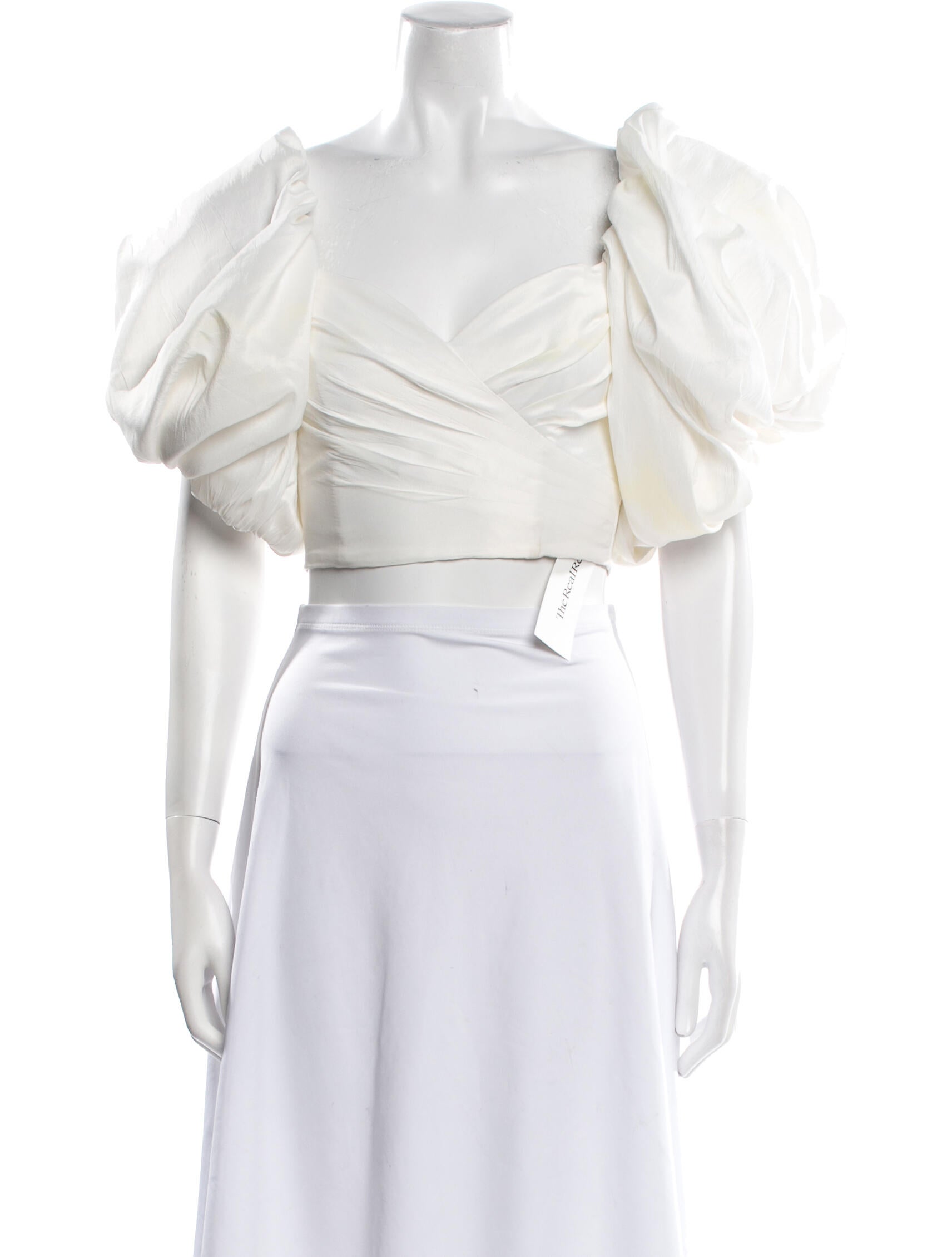 Aje V-Neck Short Sleeve Crop Top