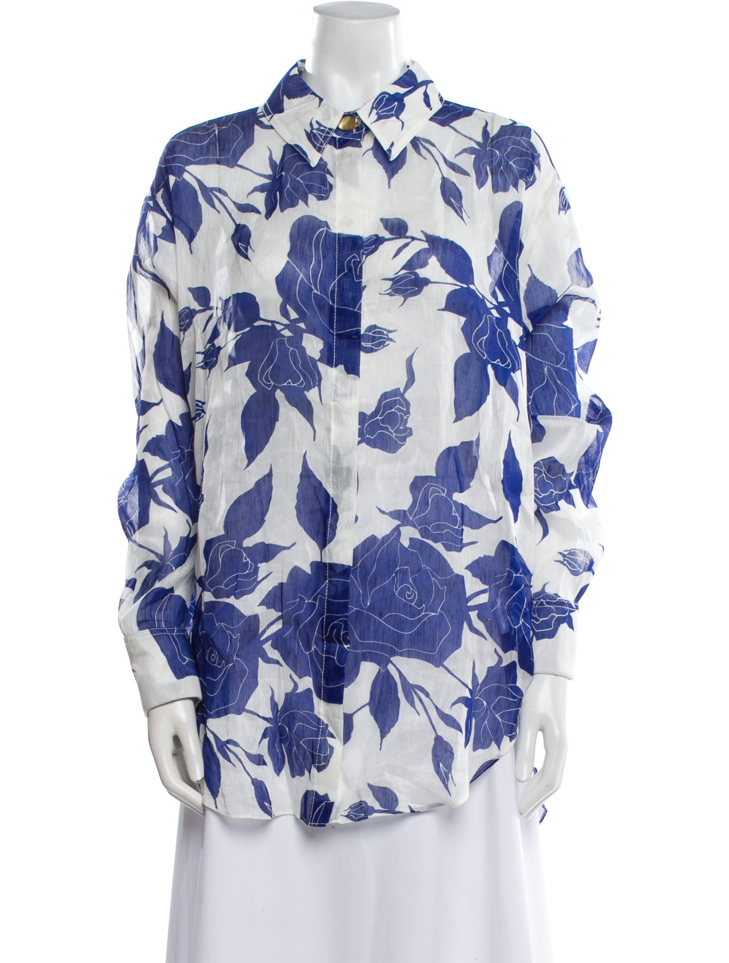 Aje Linen Floral Print Button-Up Top w/ Tags