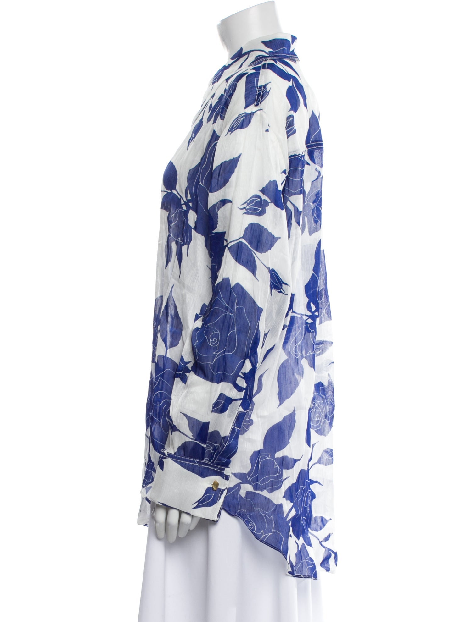 Aje Linen Floral Print Button-Up Top w/ Tags