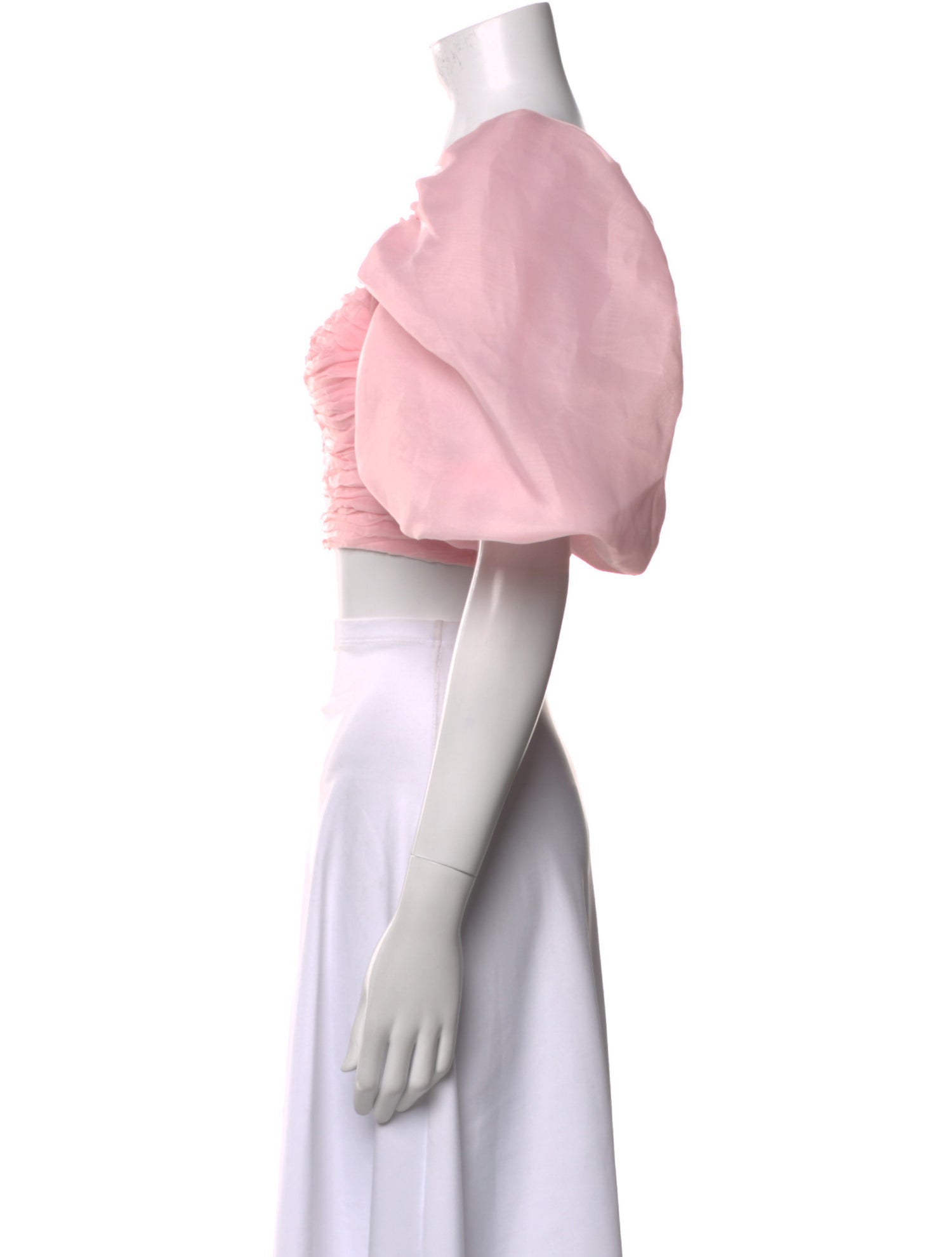 Aje Square Neckline Short Sleeve Crop Top