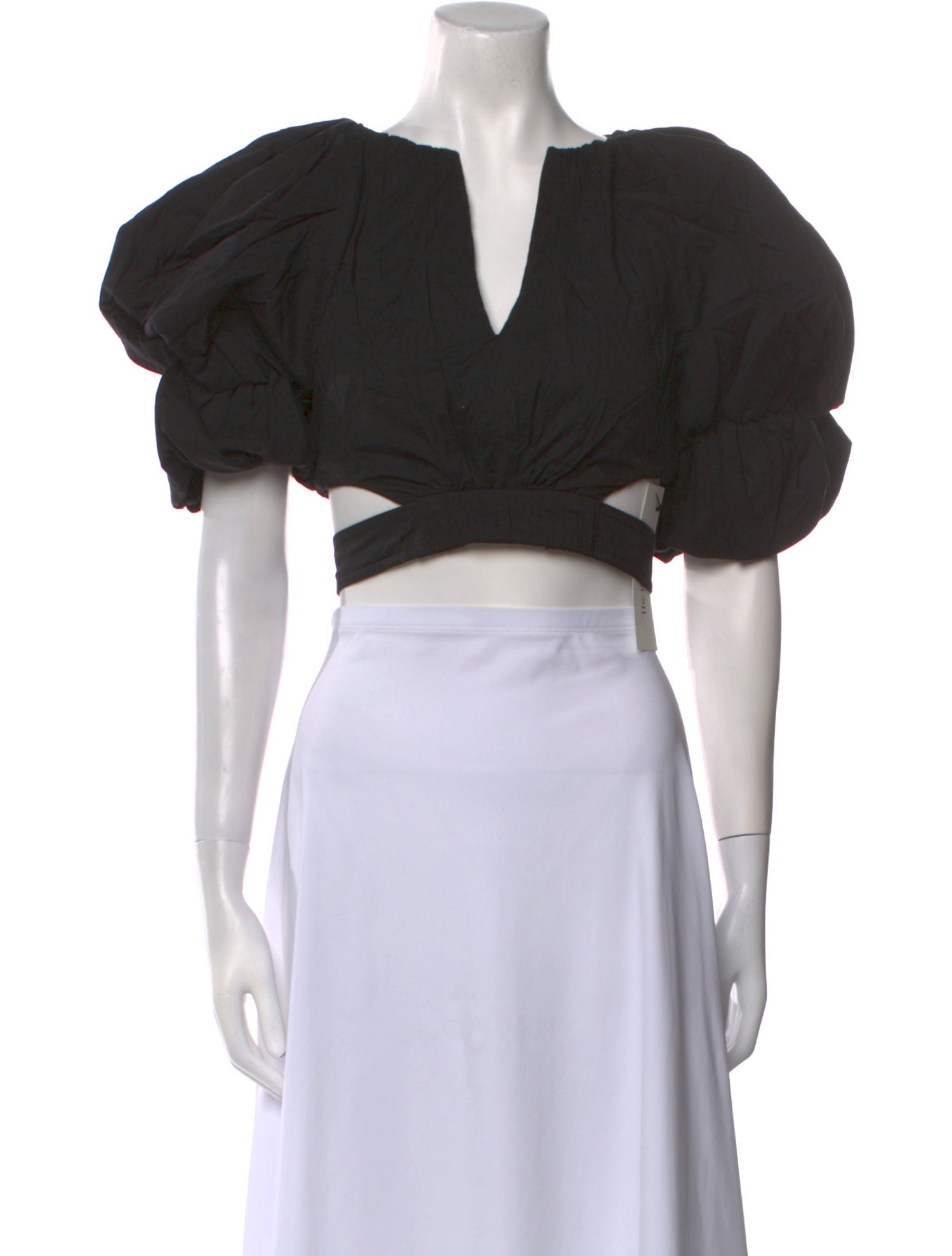 Aje V-Neck Short Sleeve Crop Top