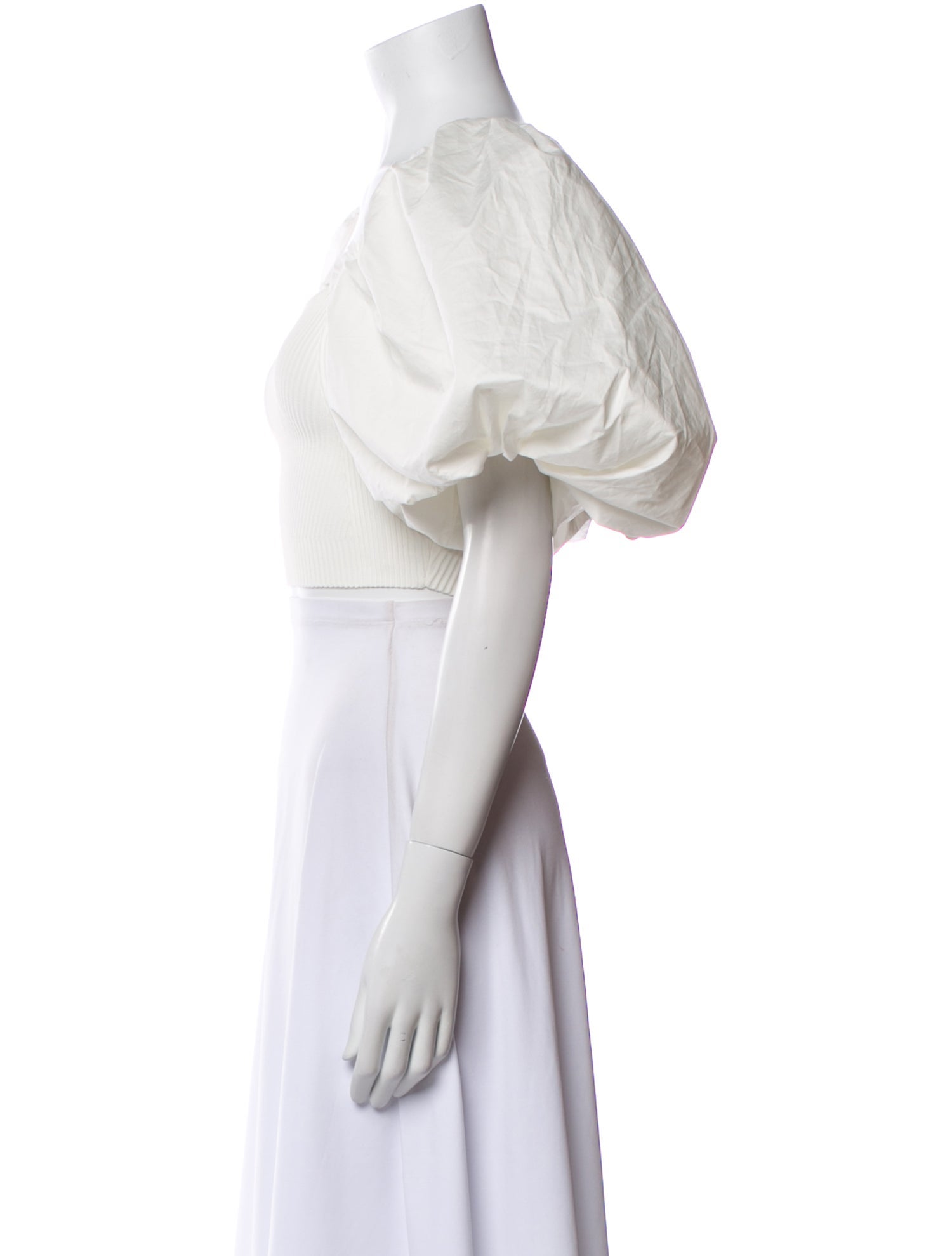 Aje Square Neckline Short Sleeve Crop Top