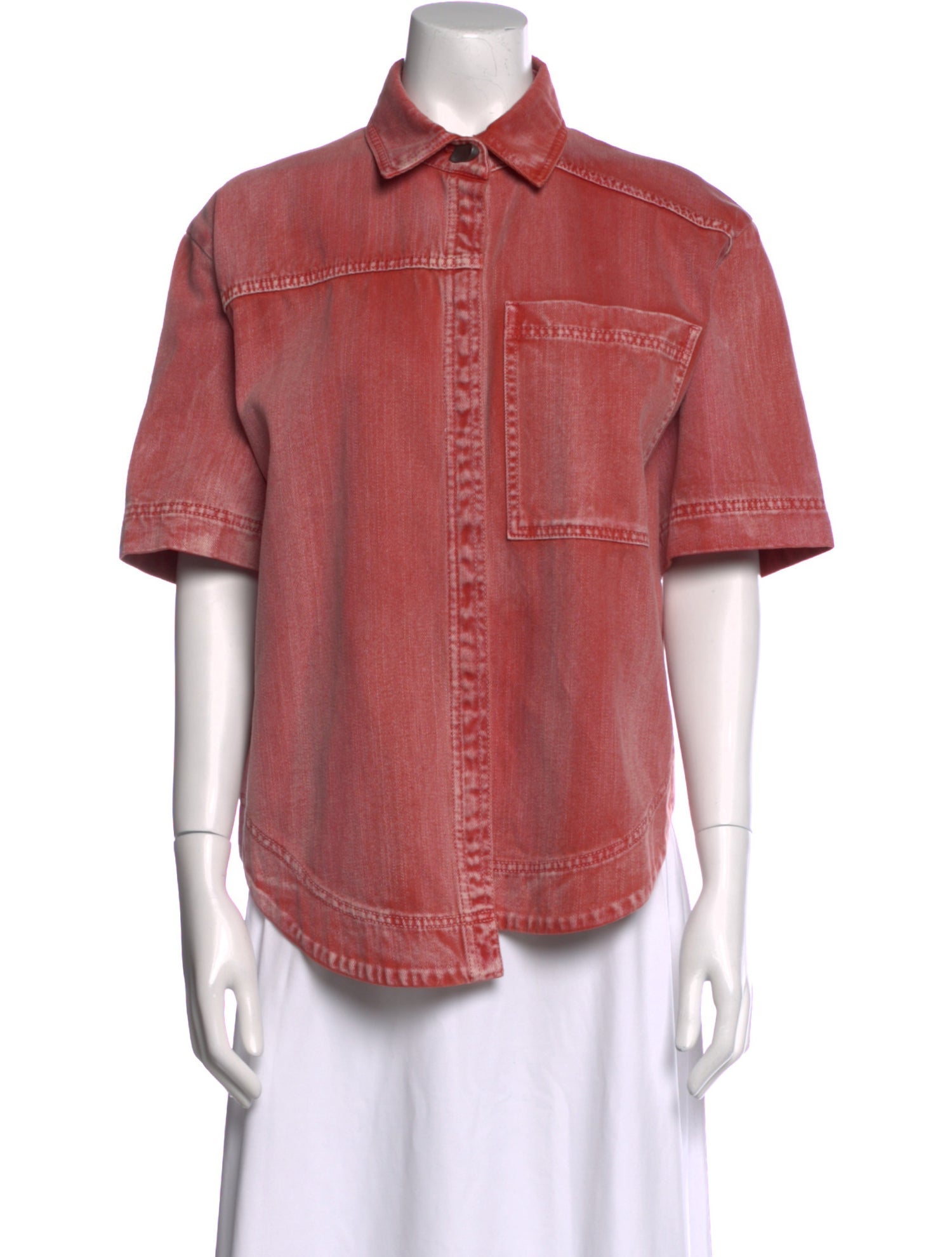 Aje Short Sleeve Button-Up Top