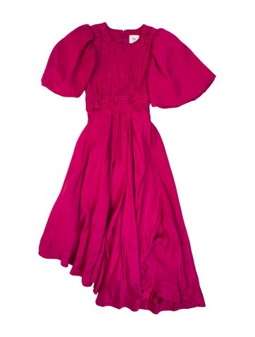 Pre-owned Aje Linen Midi Length Dress In Pink