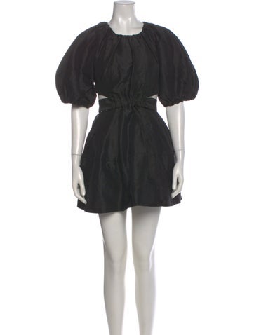 Pre-owned Aje Linen Mini Dress In Black