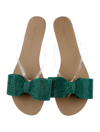 Aminah Abdul Jillil PVC Bow Accents Slides