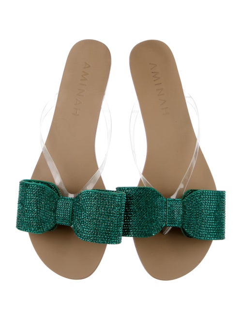 Aminah Abdul Jillil PVC Bow Accents Slides