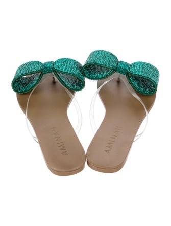 Aminah Abdul Jillil PVC Bow Accents Slides
