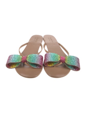Aminah Abdul Jillil Crystal Bow Accents Slides