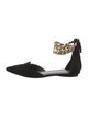 Aminah Abdul Jillil Suede Chain-Link Accents D'Orsay Flats