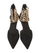 Aminah Abdul Jillil Suede Chain-Link Accents D'Orsay Flats