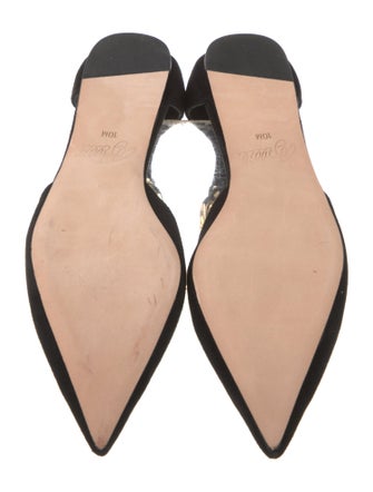 Aminah Abdul Jillil Suede Chain-Link Accents D'Orsay Flats