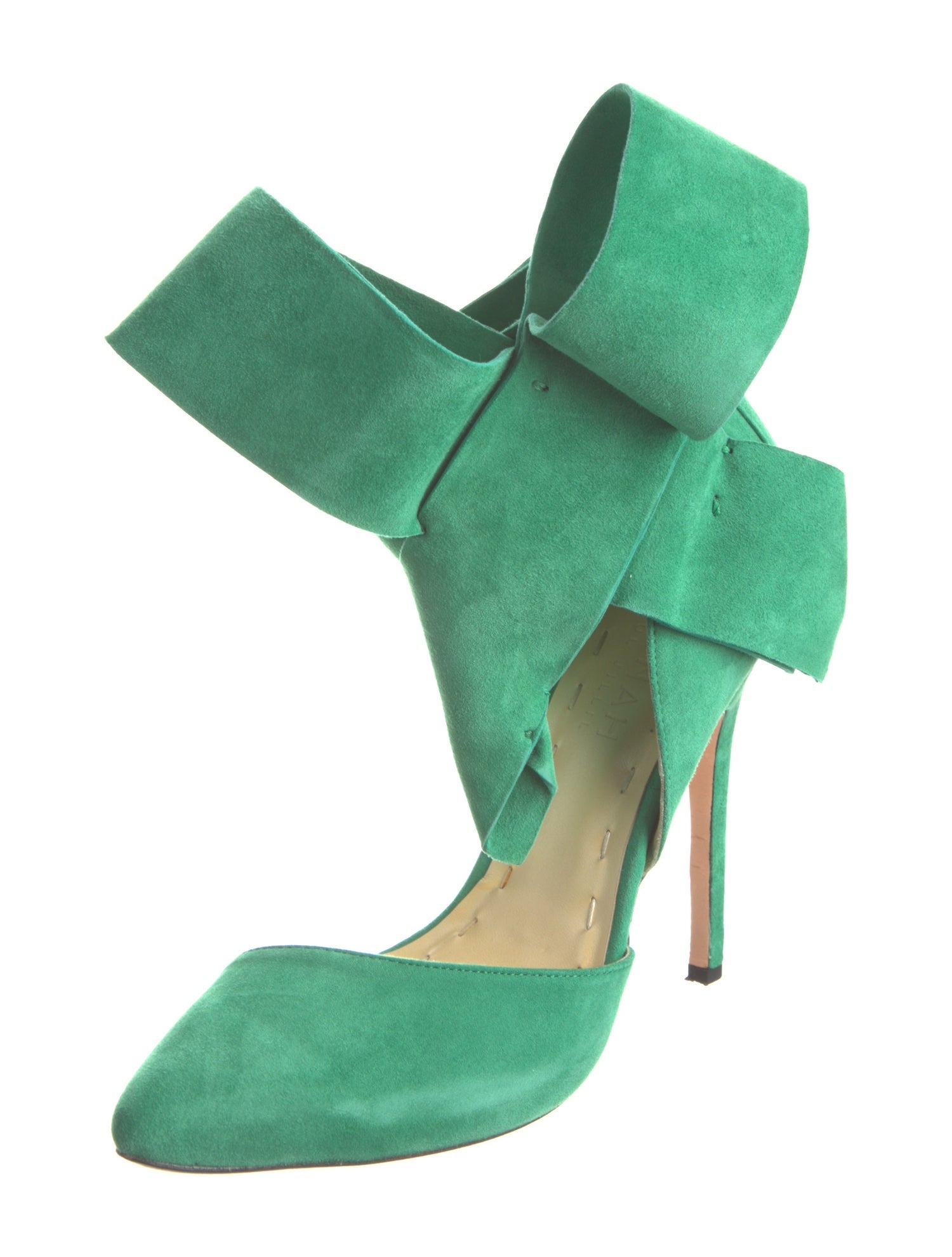 Aminah Abdul Jillil Suede Cutout Accent Slingback Pumps