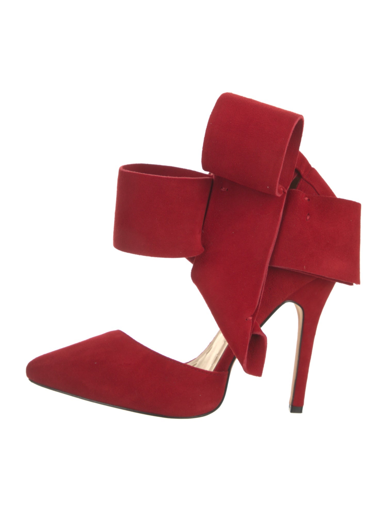 Aminah Abdul Jillil Suede Bow Accents Mules