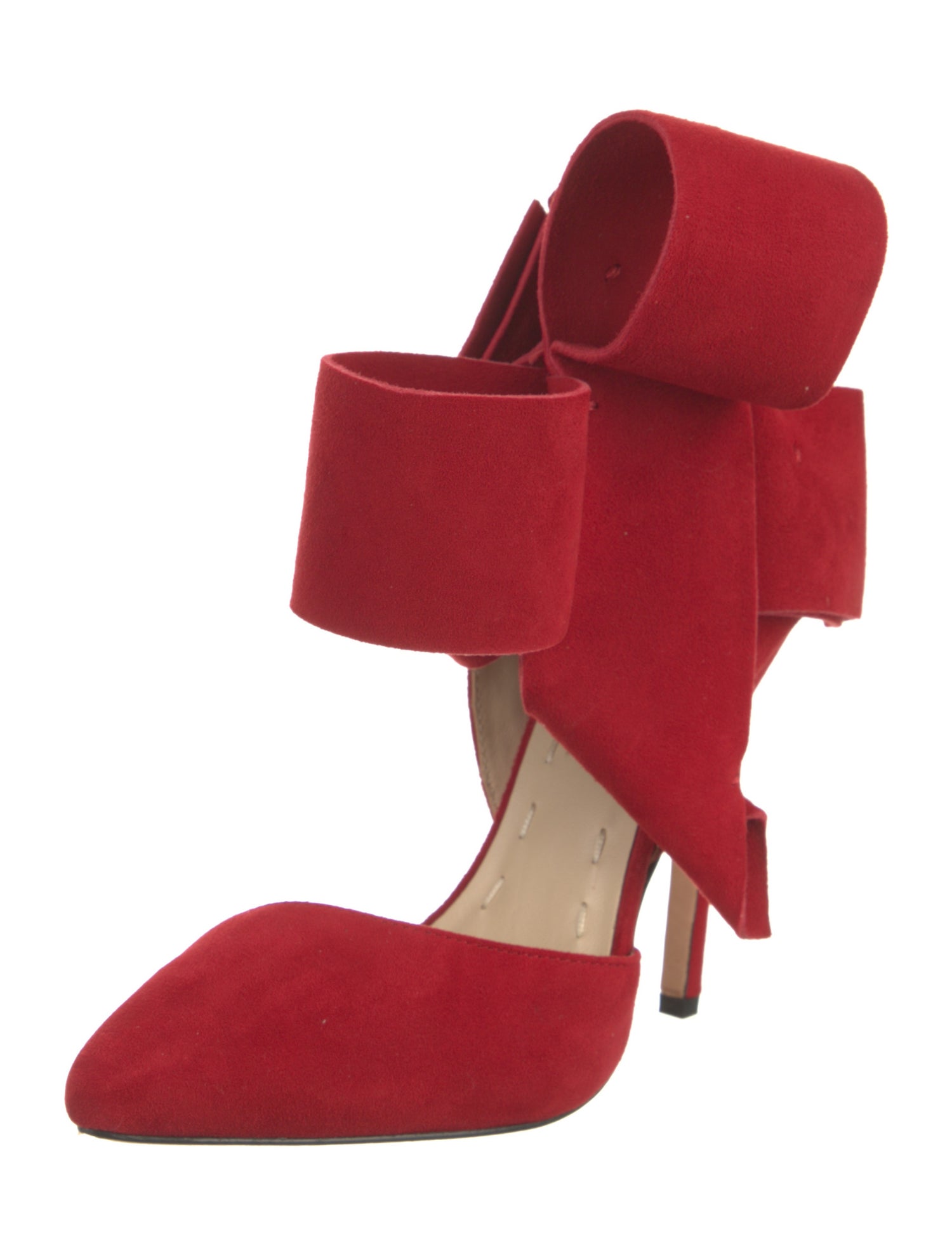 Aminah Abdul Jillil Suede Bow Accents Mules