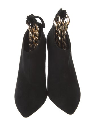 Aminah Abdul Jillil Suede Chain-Link Accents Lace-Up Boots