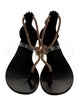 Aminah Abdul Jillil Suede Crystal Embellishments T-Strap Sandals
