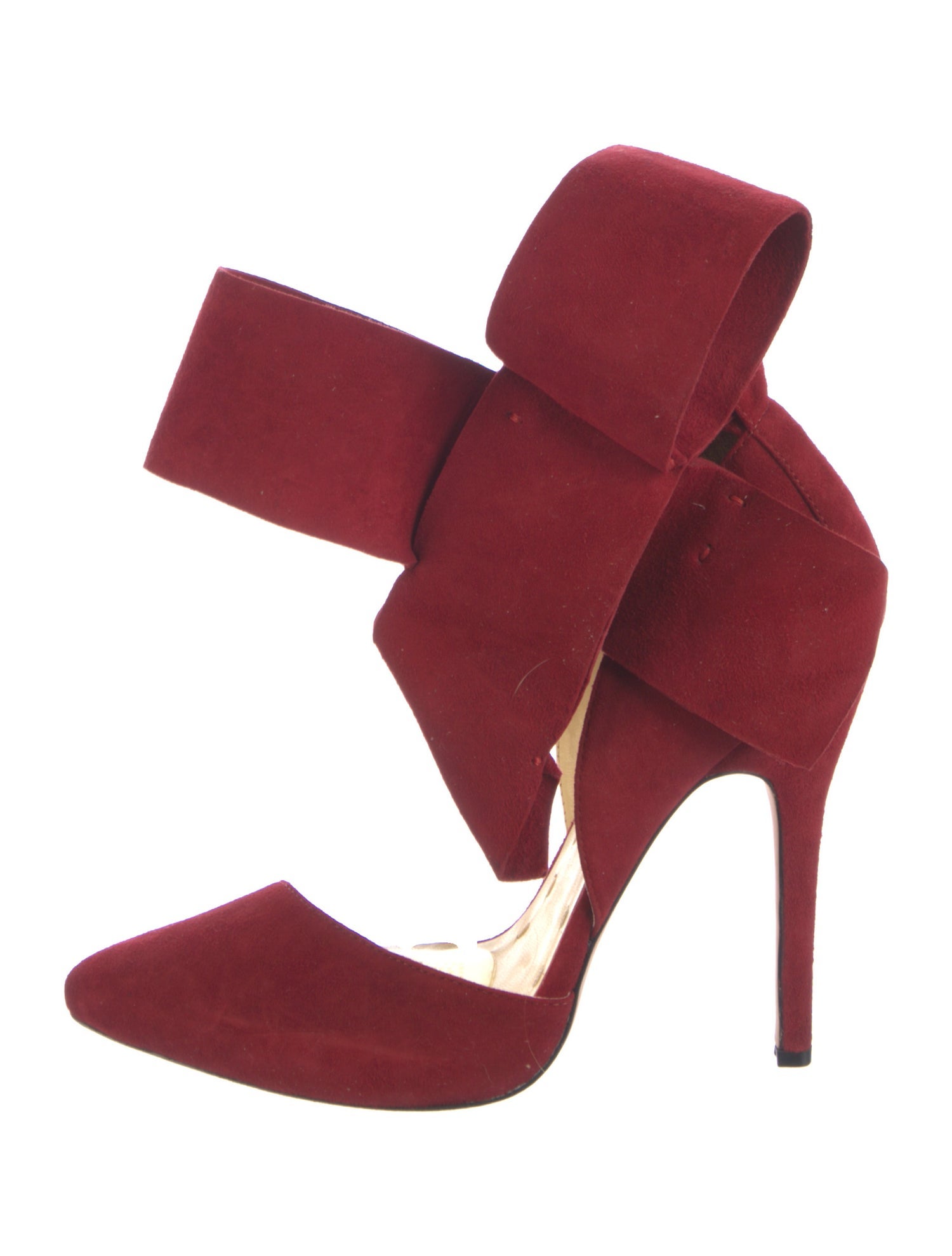 Aminah Abdul Jillil Suede Bow Accents D'Orsay Pumps