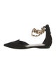 Aminah Abdul Jillil Suede Chain-Link Accents D'Orsay Flats