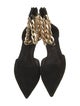 Aminah Abdul Jillil Suede Chain-Link Accents D'Orsay Flats