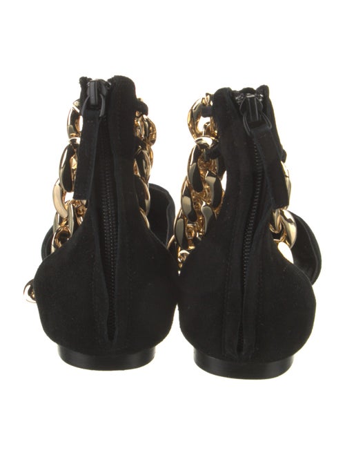 Aminah Abdul Jillil Suede Chain-Link Accents D'Orsay Flats