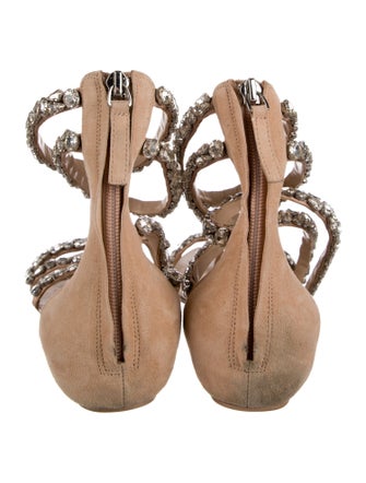 Aminah Abdul Jillil Satin Crystal Embellishments Gladiator Sandals