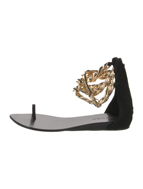 Aminah Abdul Jillil Suede Chain-Link Accents Gladiator Sandals