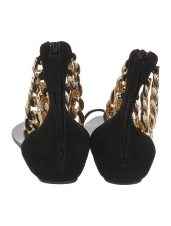 Aminah Abdul Jillil Suede Chain-Link Accents Gladiator Sandals