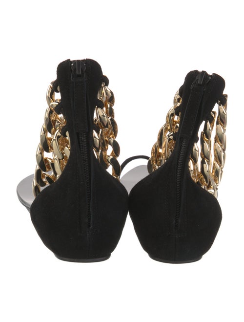 Aminah Abdul Jillil Suede Chain-Link Accents Gladiator Sandals