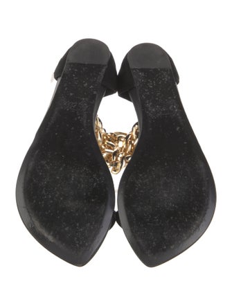 Aminah Abdul Jillil Suede Chain-Link Accents Gladiator Sandals