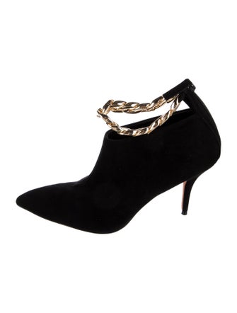 Aminah Abdul Jillil Suede Chain-Link Accents Boots